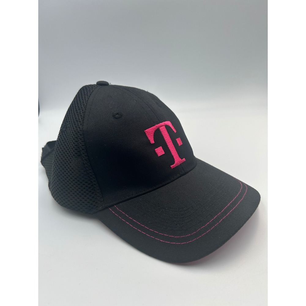 T-Mobile Tuesdays Hat Black Pink Mesh Back Trucker Cap Adjustable Logo Promo